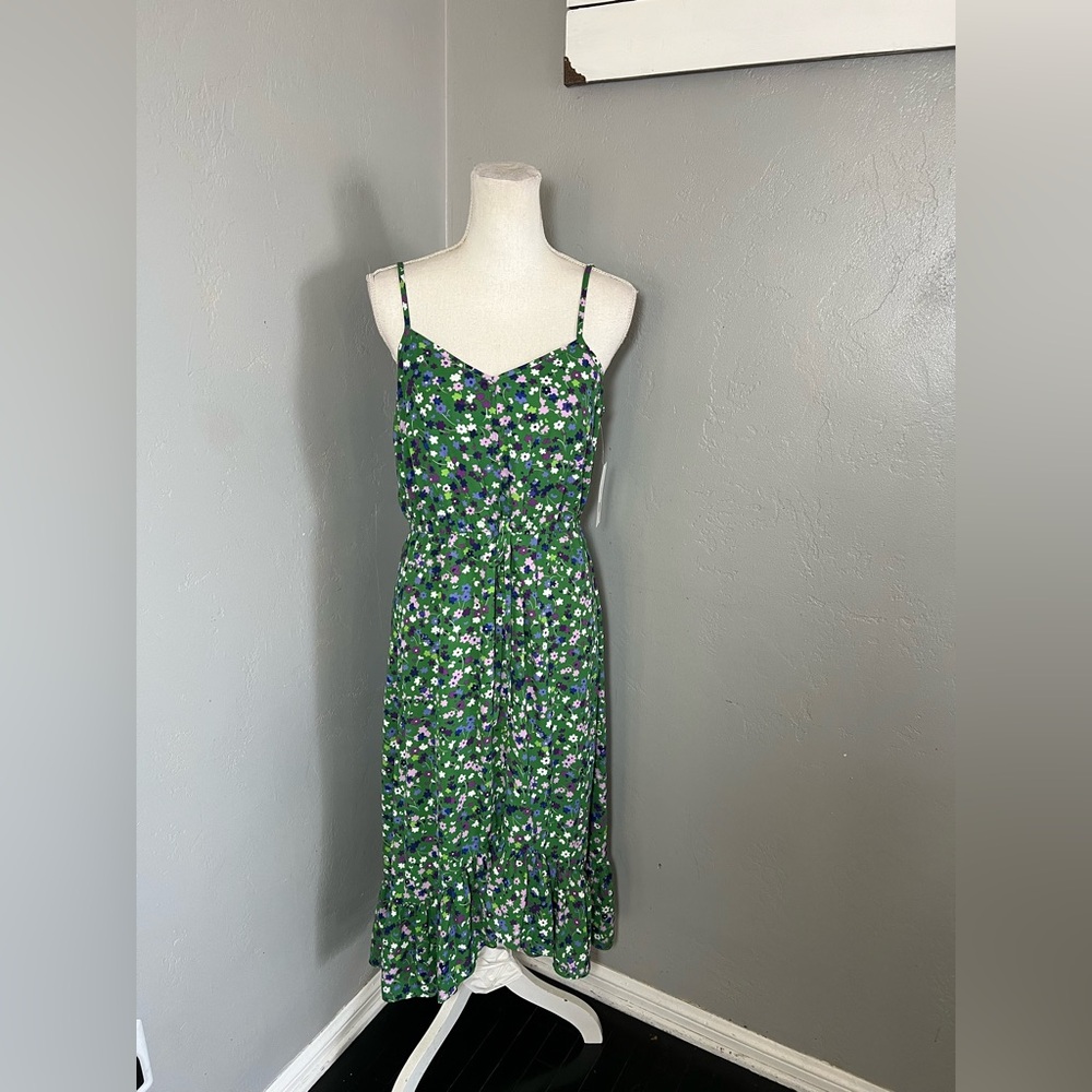 Donna Morgan women’s Green Floral Midi Dress size 8